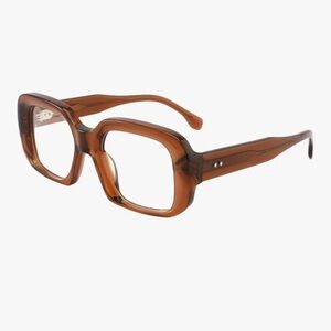 Classic Square Acetate Women's Eyeglasses in Cognac